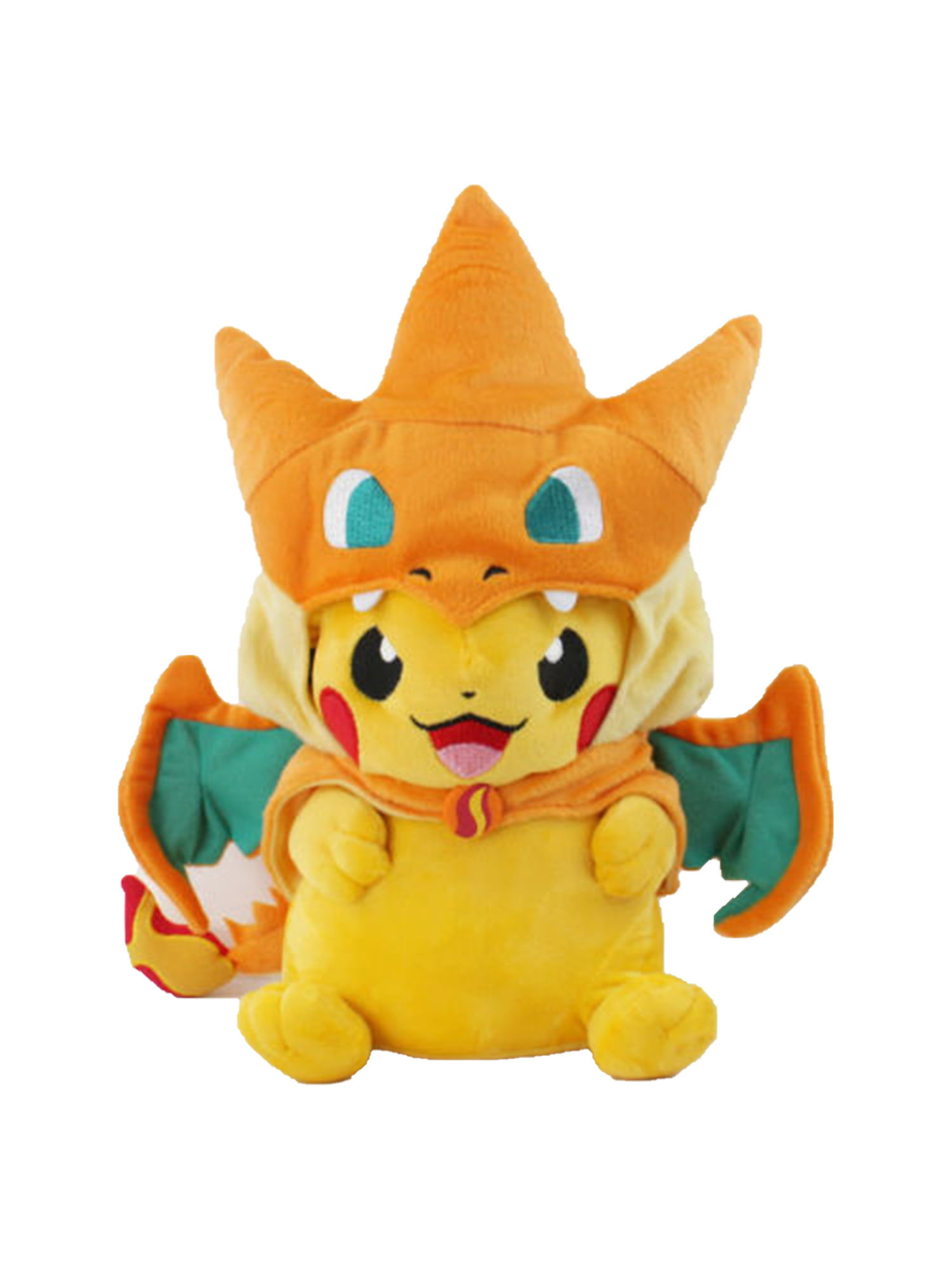 Pokemon Pikachu With Charizard hat Plush Soft Toy Stuffed New Animal Doll 10'' 