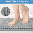 thumbnail image 6 of Yolife Non-Slip Grass Bath Mat with Strong Suction Cups, 25.6"x13.4" Quick-Drain Shower Floor Mat for Foot Scrubbing & Massage, Light Grey, 6 of 8