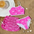 thumbnail image 5 of XZNPDUCQ Fashionable And Cute Girls Swimsuit With Bow Print Two Piece Swimsuit Set Swimming Suit For Girls 8Y Hot Pink, 5 of 6