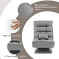thumbnail image 4 of Giantex Chaise de Sol Pivotante à 360°, Chaise de Sol Compacte et Réglable avec Dossier Réglable à 5 Niveaux et Coussin de Massage, Gris, 4 of 6