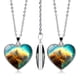 thumbnail image 5 of Xihbxyly En venta Collar de doble cara en colgante de corazon del universo y galaxia del sistema solar, 5 of 5