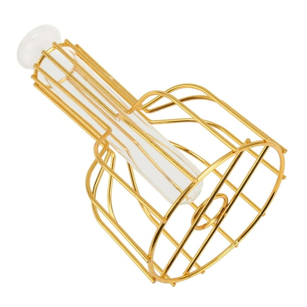 Florero De Metal, Jarrón De Tubo De Ensayo Práctico Decorativo De Vidrio De Hierro, Diseño Separado, Estilo Hueco, Moderno Y Elegante Para Dormitorio