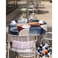 thumbnail image 5 of nqOlkjepod Navy Blue Burnt Orange Outdoor Tablecloth with Umbrella Hole & Zipper, Geometric Retro Abstract Round Table Cover 54 Inch, Dining Waterproof Table Cloth Protector for Patio/Party/Picnic, 5 of 7