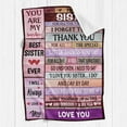 thumbnail image 4 of Mom Blankets Gifts for Mom from Daughter & Son, Mom Birthday Gifts, I Love You Mom Step Letter Warm Soft Throw Blankets, Mom Blankets Gifts for Birthday, Christmas, 4 of 5