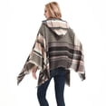 thumbnail image 5 of Chal con capucha a cuadros para mujer, manta, poncho, sudadera con capucha, chal con borlas, 5 of 5