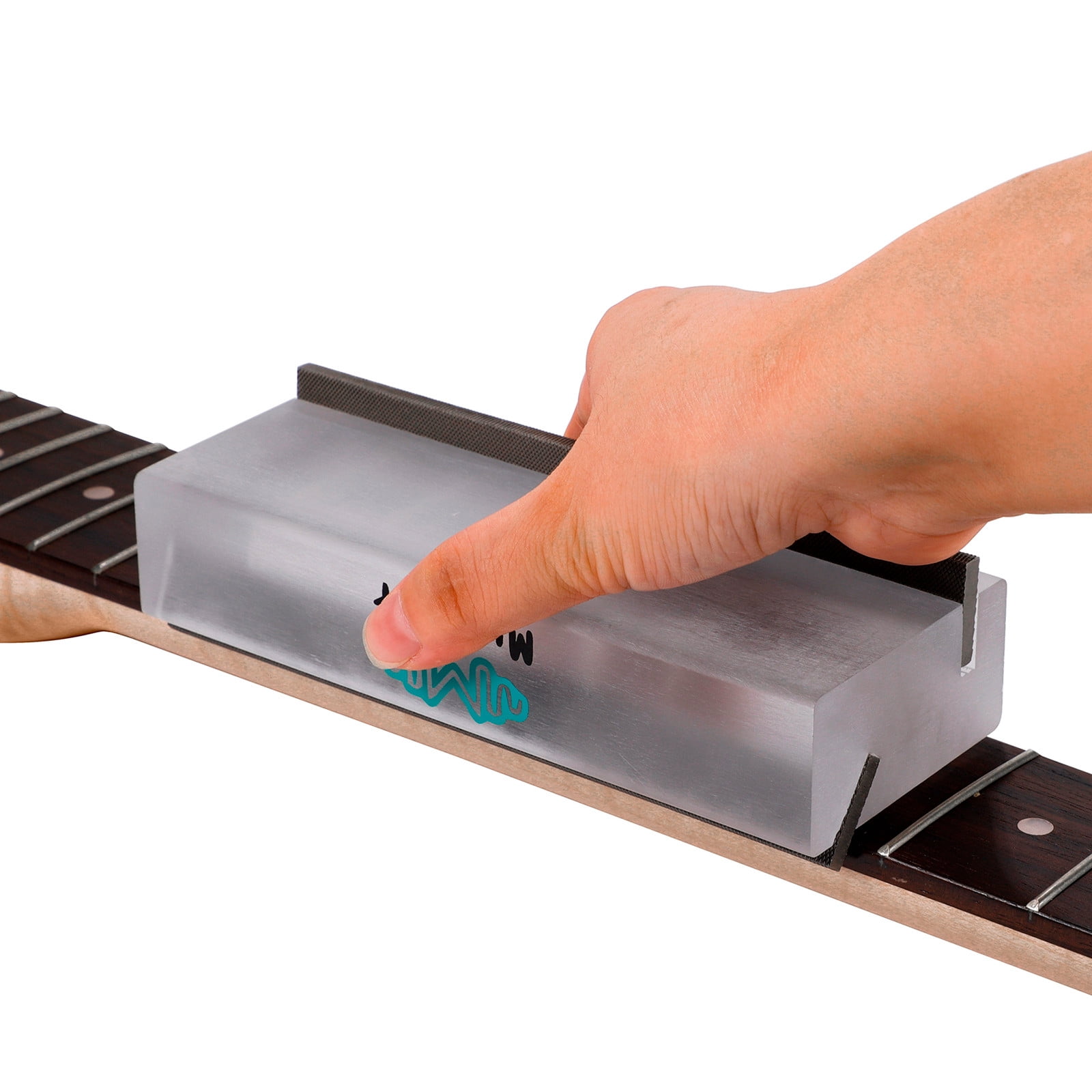 Dual-Angle Guitar Fret Filing Tool (35° & 90°) - High Carbon Steel Luthier Crowning File for Fret End Beveling & Smoothing WHITE