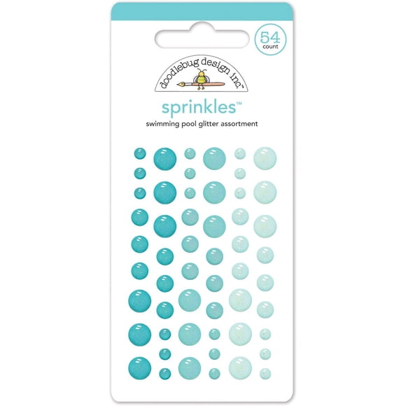 Doodlebug Sprinkles Adhesive Glitter Enamel Embellishments-Swimming Pool