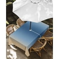 thumbnail image 3 of Navy Blue Khaki Ombre Outdoor Tablecloth with Umbrella Hole, Modern Abstract Art Gradient Spillproof Waterproof Outdoor Table Cover, Patio Tablecloths for Party Picnic Camping, Rectangle 54"x80", 3 of 9