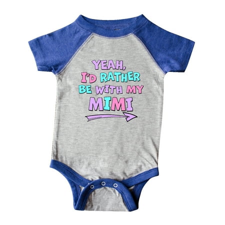 

Inktastic Yeah I d Rather be with My Mimi in Pink Blue and Purple Gift Baby Boy or Baby Girl Bodysuit
