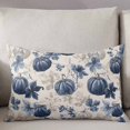 thumbnail image 3 of Blue Pumpkins Fall Throw Pillow Covers, Vintage Botanical Thanksgiving Soft Breathable Pillow Cases with Invisible Zipper for Sleeping, Body Pillowcases for Couch Bed Sofa Chair 24x36 Inches, 3 of 6