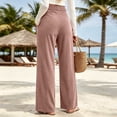 thumbnail image 6 of Sevevn Women's Soft Thick Vertical Rib Wide Leg Casual Pants High Waist Pleated Design With Side Pockets Fall Daily Wear Pants, 6 of 7
