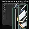 thumbnail image 3 of for Samsung Galaxy Z Fold 4 Case with Magnetic Hinge Protection, Built-in Tempered Glass Screen Protector Adjustable Stand Shockproof Thin PU Leather + Hard PC Folding Cover, Black, 3 of 12