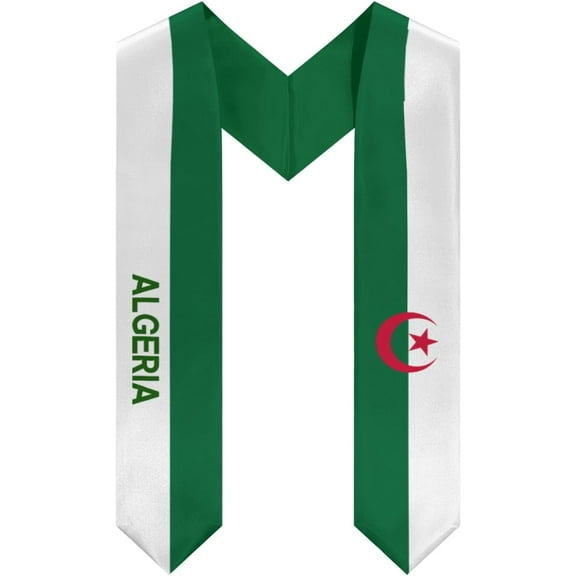 Algeria Emblem Graduation Stole Shawl Sash Honor For Study Aboard International Students