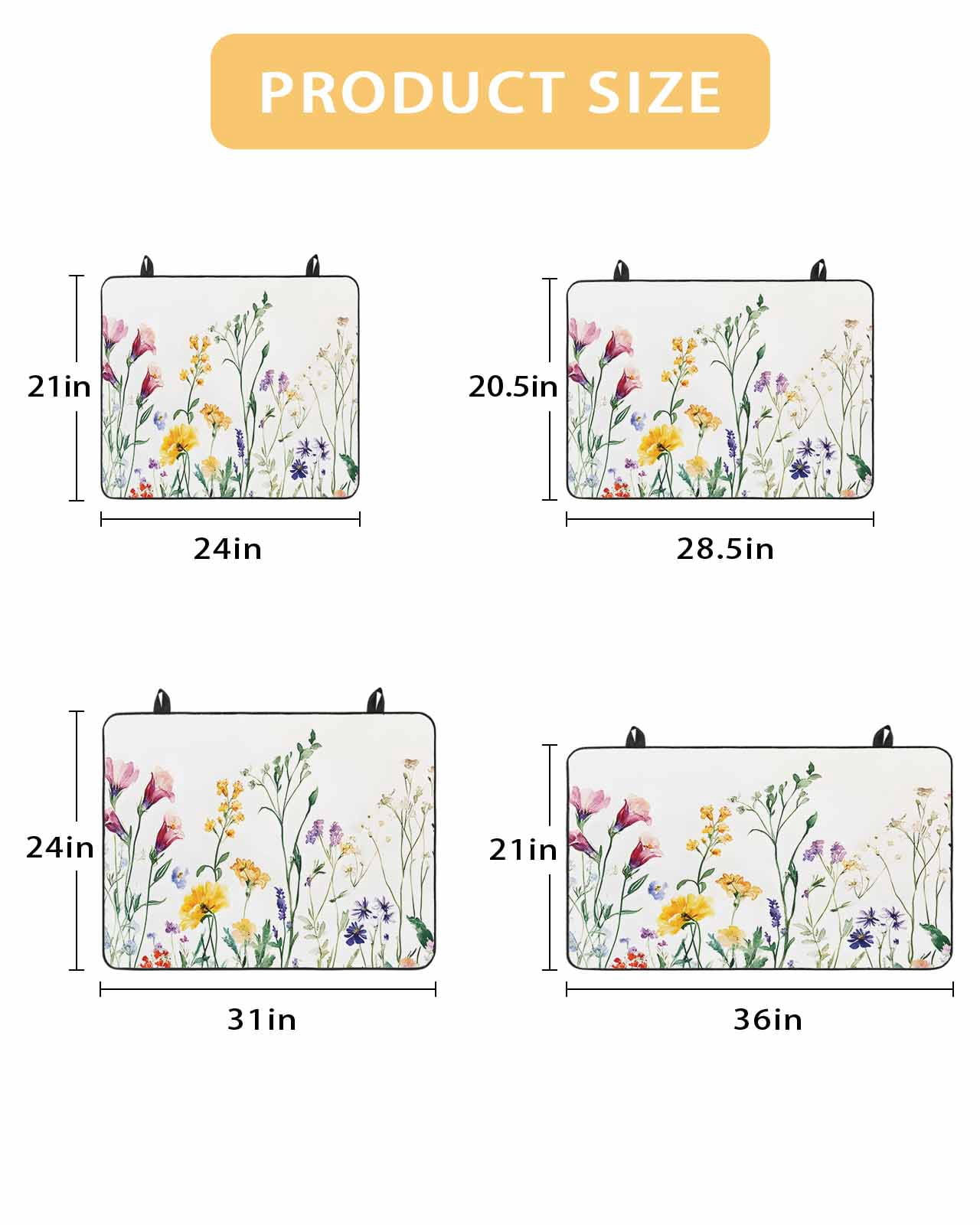 nqOlkjepod Large Induction Cooktop Protector Mat 24"x21", Botanical Floral Stove Top Covers for Electric Stove, Farmhouse Watercolor Floral Decorative Stove Burner Cover Mats, Glass Top Stove Cover