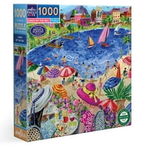 eeBoo Piece & Love: Lunch by the Sea - 1000 Piece Puzzle - Adult Square Jigsaw, 23x23", Includes Image Reference Insert, Glossy High-Quality Pieces
