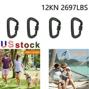 Rock Climbing Carabiner Clips Locking and Heavy Duty 12KN 4 pieces Camping