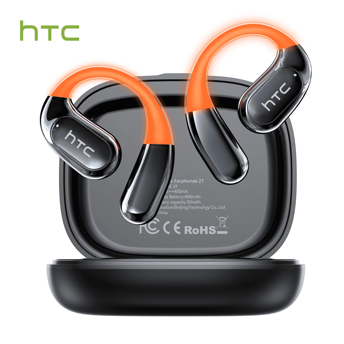 HTC NE27 Wireless Earbuds, AI Translate Earbuds Bluetooth 5.4 Headphones, Translator Earbuds with Mic Smart Screen,48H IP6 Waterproof Sport Headset
