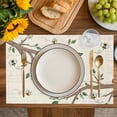 thumbnail image 4 of Bees Branches Placemats Set of 4, Farmhouse Spring Botanical Elegant Placemats for Dining Table, Place Mats for Kitchen Tabletop, Waterproof Wipeable Dining Table Mats Set, 4 of 9