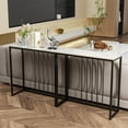 thumbnail image 5 of Wisfor Simple Narrow Entryway Console Table Living Room Sofa End Table, Glossy White, 31.50x11.81x30.71, 5 of 11