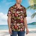 thumbnail image 2 of KLL Men's Hawaiian Shirt Short Sleeve Button Down Beach Shirts-Leaf And Fruit, 2 of 5