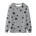 thumbnail image 5 of FAOWME Womens Pullover Long Sleeve Round Neck Star Print Loose Fit Fashion Comfortable Sweatshirt For Autumn Winter Daily Wear Light Gray L, 5 of 5