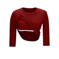 thumbnail image 6 of yillto 3/4 Sleeve Shirt for Womens Basic Tee with Bra Ribbed Round Neck Pullover Slim Undershirts, 6 of 7