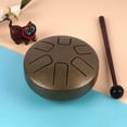 thumbnail image 1 of Tambor de lengüeta de 3,8 pulgadas, 6 notas, mini tambor etéreo, juguete de percusión para niños, bronce verde, 1 of 5