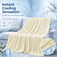 thumbnail image 6 of Silky Satin Cooling Blanket — A Lightweight, Breathable, and Ultra-Thin no-Fill Summer Blanket. Crafted for hot Weather. Ideal as a Bed Blanket, Sofa Throw, or nap Blanket(Yellow), 6 of 6