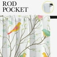 thumbnail image 5 of Birds Rod Pocket Blackout Curtains Spring Retro Flowers Colorful Birds Design Thermal Insulated Room Darkening Curtain Drapes for Kitchen W55 x L63 Inch, 5 of 5
