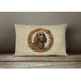 thumbnail image 3 of Boykin Spaniel Christmas Flowers Throw Pillow 12 in x 16 in, 3 of 4