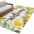 thumbnail image 2 of Area Rug 48×72in, Summer Farm Lemon Flower Floor Carpet Living Room Rug, Vintage Country Fruit on Wood Non-Slip Welcome Mat Indoor Rugs for Bedroom Dining Room, 2 of 9