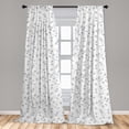 thumbnail image 5 of Ambesonne Grey and White Curtains, Skinny Curly Stems, Pair of 28"x95", Pale Grey White, 5 of 5