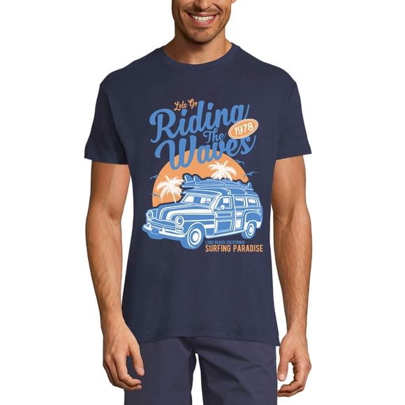 Men's Graphic T-Shirt Lets Go Riding Waves 1978 - Surfing Shirt For Surfer 46th Birthday Anniversary 46 Year Old Gift 1978 Vintage Eco-Friendly Short Sleeve Novelty Tee