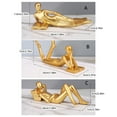 thumbnail image 5 of Gold Reading Woman Figurine Elegant Bookshelf Resin Reading Lady Sculpture for Home Office Desk and Living Room Decoration, 5 of 11