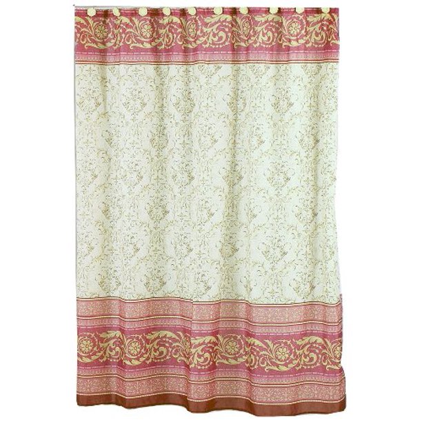 Carnation Home Fashions Fabric Shower Curtain, Victorian, 70inch by 72
