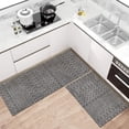 thumbnail image 2 of Kitchen Rugs and Mats Non Skid Washable Set of 2,Boho Moroccan Modern Farmhouse Faded Bohemian Runner Rug with Rubber Backing for Kitchen Decor and Accessories (Dark Grey 17"x47"+17"x30"), 2 of 6