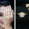 thumbnail image 3 of Rosec Jewels Lab Grown Diamond Cluster Engagement Ring (EF-VS Quality) - Ready to Gift, 14K Yellow Gold, US 7.00, 3 of 9