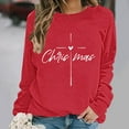 thumbnail image 4 of SYMOID Womens Red Christmas Festive Cross Heart Graphic Sweatshirt - 100% Polyester Loose Fit Round Neck Long Sleeve Religious Casual Pullover,Size XL, 4 of 5