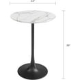Kurv Counter Table White Faux Marble/Black Base