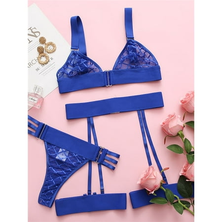 

See Through Mesh 3 Pieces Lingerie Set
