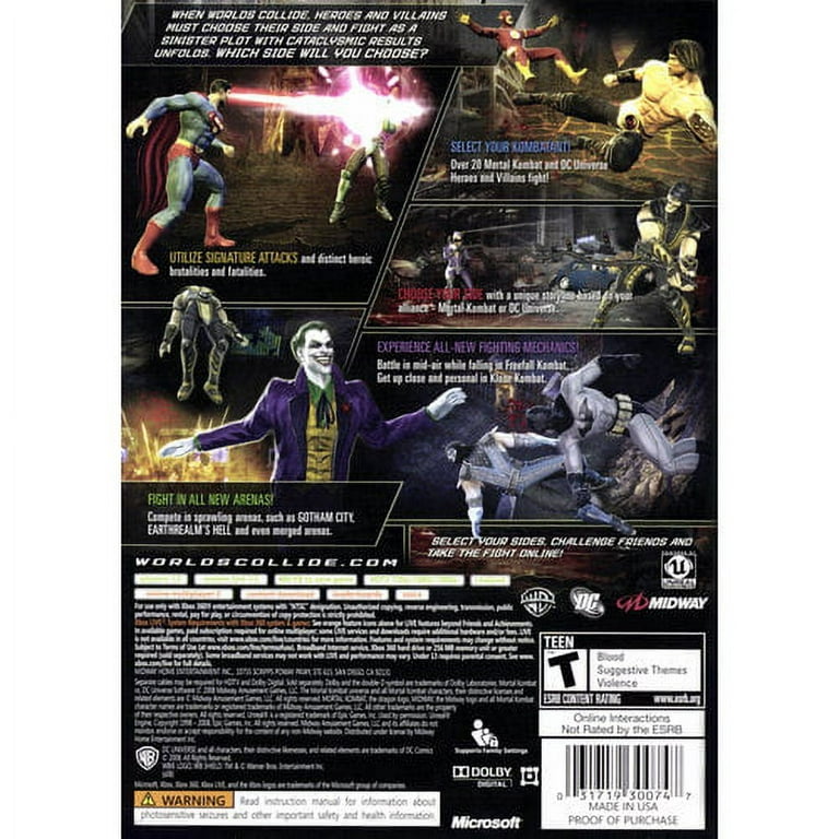  Mortal Kombat vs. DC Universe - Xbox 360 : Whv Games: Video  Games