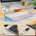 thumbnail image 3 of Ergonomic Wireless Keyboard and Mouse Combo, Leather Cushioned Palm Rest, Wave Keys, Silent Typing, 2.4G Lag-Free-Wagpak-Purple, 3 of 7