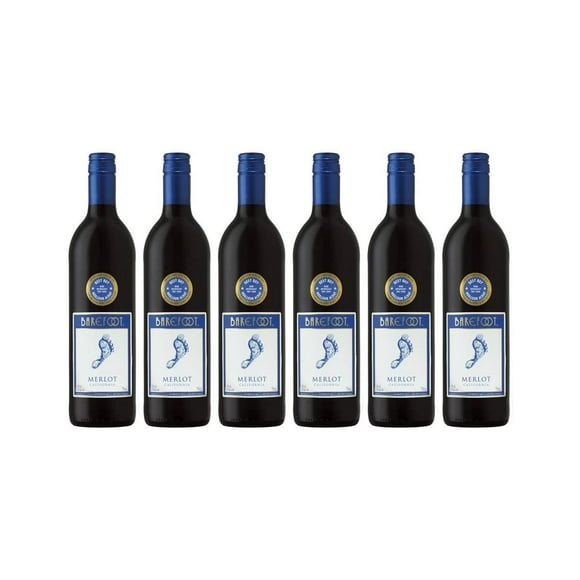 Pack de 6 Vino Tinto Barefoot Merlot 750 ml
