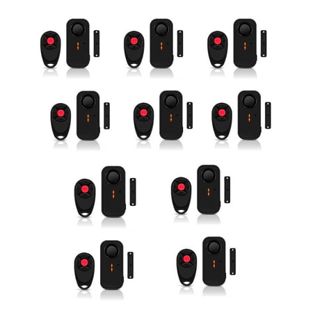 NineLeaf Door Alarm When Opened 108dB Sliding Door Alarms and Sensors for Home Security Wireless Burglar Alarm with Remote for Apartment Business Office Entry IP66 Waterproof 4 Volume Levels 10Pcs
