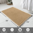 thumbnail image 2 of Set of 2 Waffle Bathroom Rugs, Boho Bath Rugs Non Slip Washable, Super Absorbent Bath Mats, Ultra Soft Rubber Backed Shower Mats for Bathroom Floor, Tub and Shower, Brown, 18x30 Inch, 2 of 6