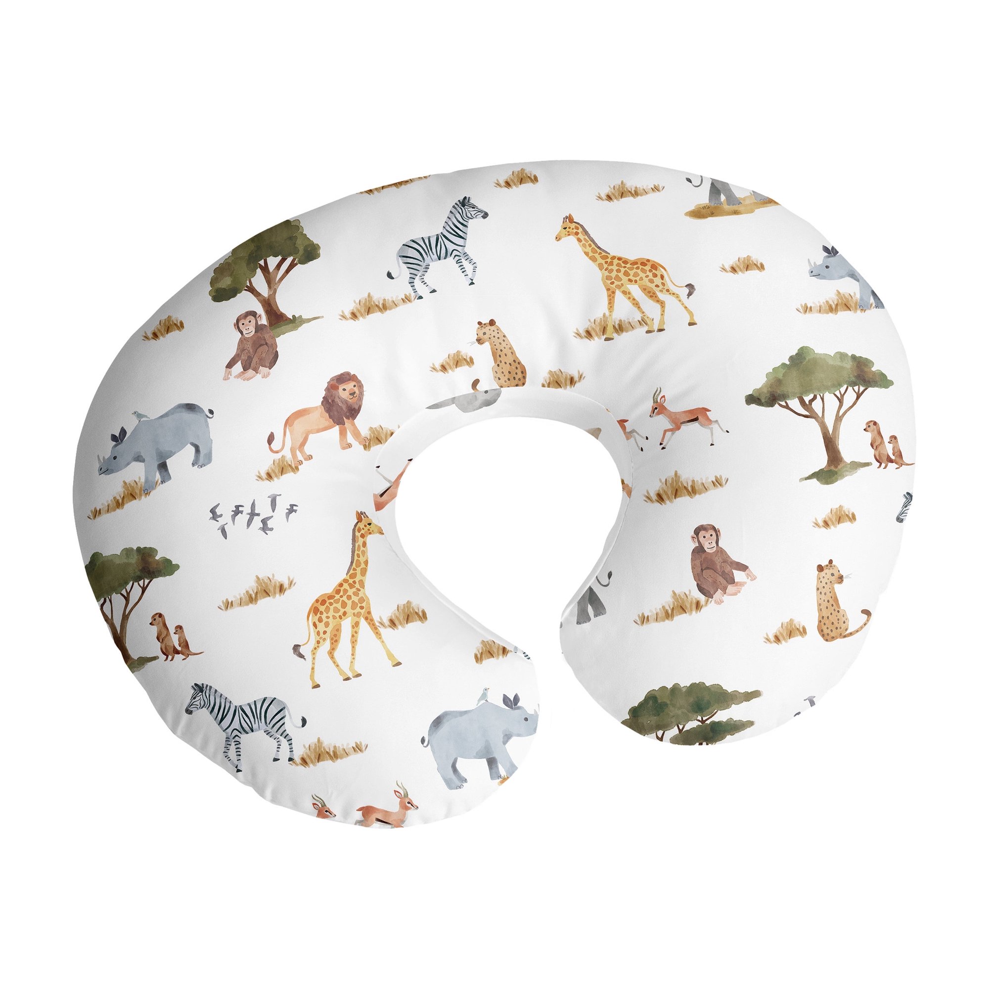 Sweet Jojo Designs Serengeti Animals Multicolor Nursing Pillow Cover Case (Pillow Not Included) (Pillow NOT Included)