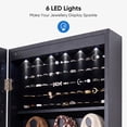 thumbnail image 4 of edx Full-Length Mirror Jewelry Cabinet with 6 LED Lights, Wall Door Mounted Large Jewelry Armoire Organizer with Makeup Storage, Black, 4 of 8
