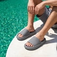 thumbnail image 5 of Cushionaire Feather EVA Mens Sandals – Slip On Recovery Slides, Lightweight Water Shoes for Men, 5 of 19
