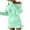 Green, variant on LLYwey Maxi Wedding Guest Dresses for Women Solid Color Drawstring Pleated Long Sleeve Dress New Work Dresses Green S