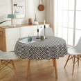 thumbnail image 4 of Nappe Ronde Lavable en Lin, Nappe Géométrique, Housse de Table, Décoration, 4 of 8
